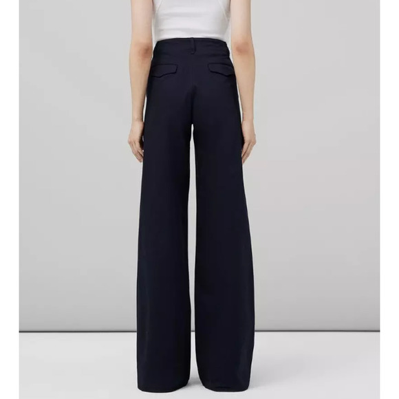 RAG & BONE Sofie Wide Leg Chino Pants Size 4 Salute Blue Cotton Relaxed Fit - Picture 2 of 13